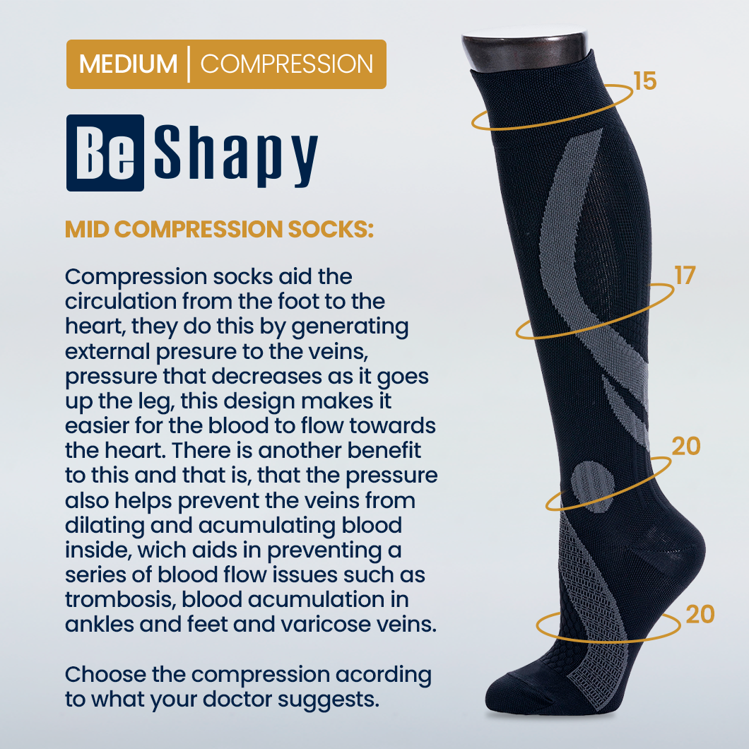 Be Shapy | Calf Compression Sports Sleeve Unisex | Medias de Compresión para Pantorrillas