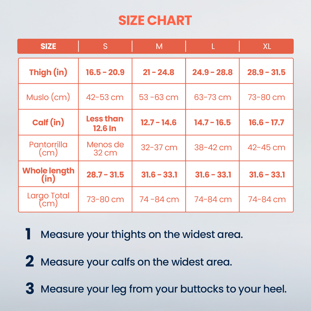 Be Shapy | Anti Embolism Compression Stockings Over the Knees | Medias Operatorias o Post Operatorias