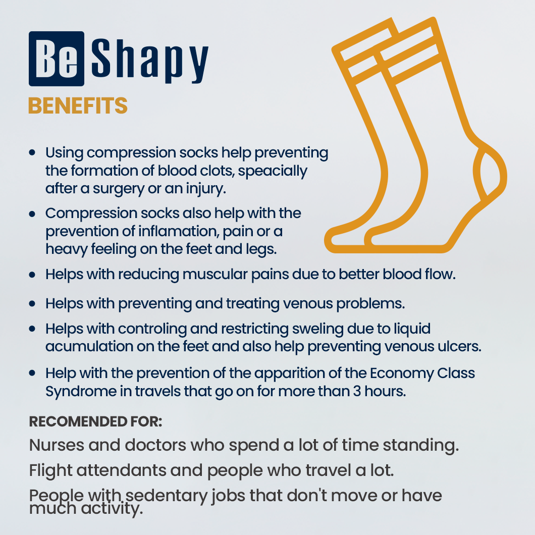 Be Shapy | Calf Compression Sports Sleeve Unisex | Medias de Compresión para Pantorrillas