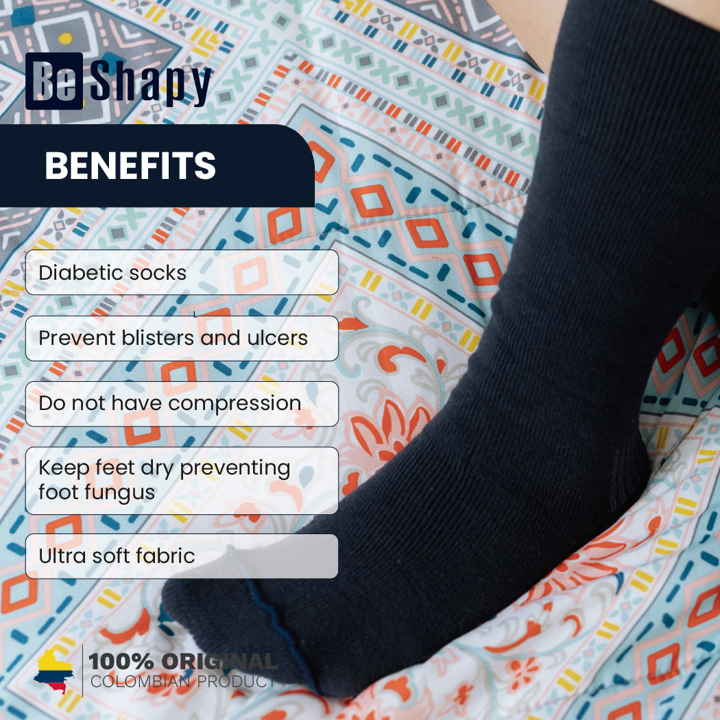 Be Shapy | Diabetic Compression Socks Low Cut Length | Medias para Diabeticos