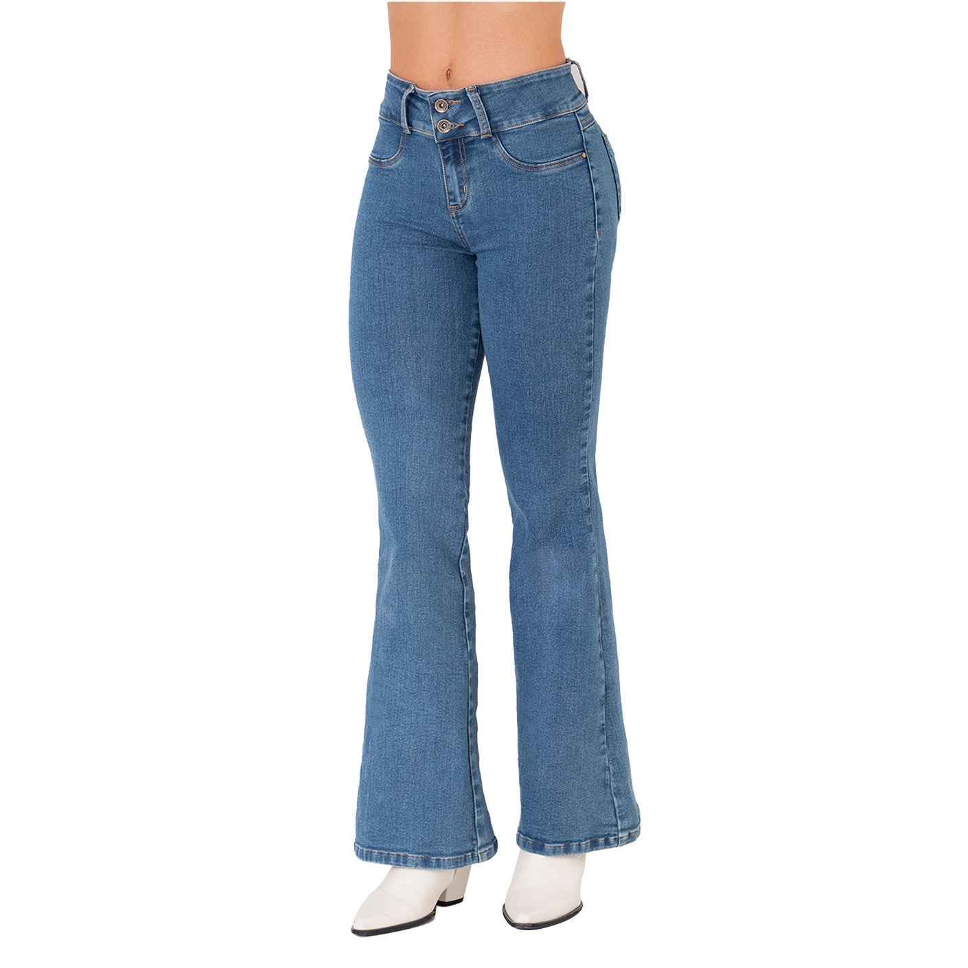 LOWLA 212357 | Regular Rise Butt Lift Flare Colombian Jeans with Removable Pads