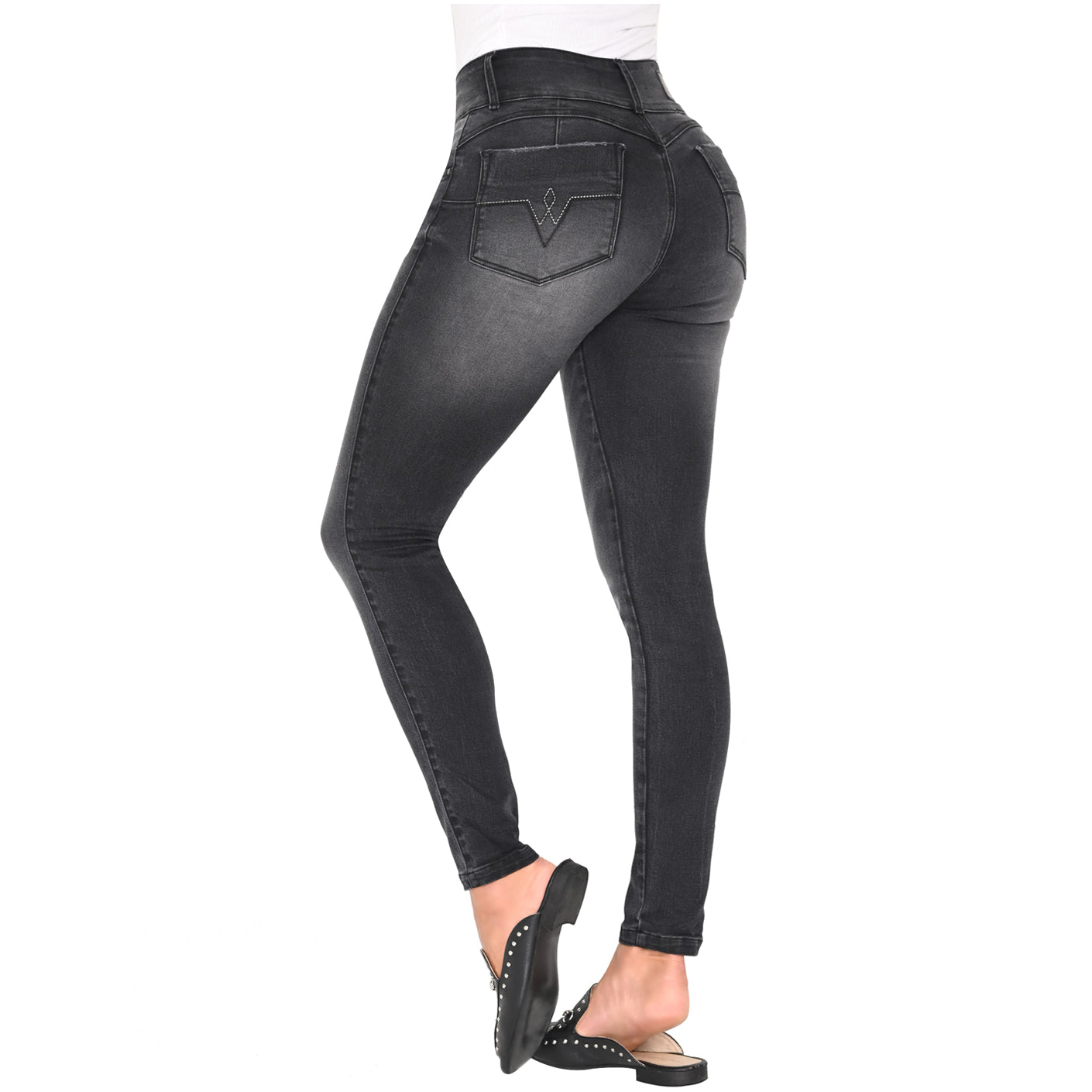 Lowla 212141 | Colombian High Rise Bum Lift Ripped Skinny Prewash Jeans for Women