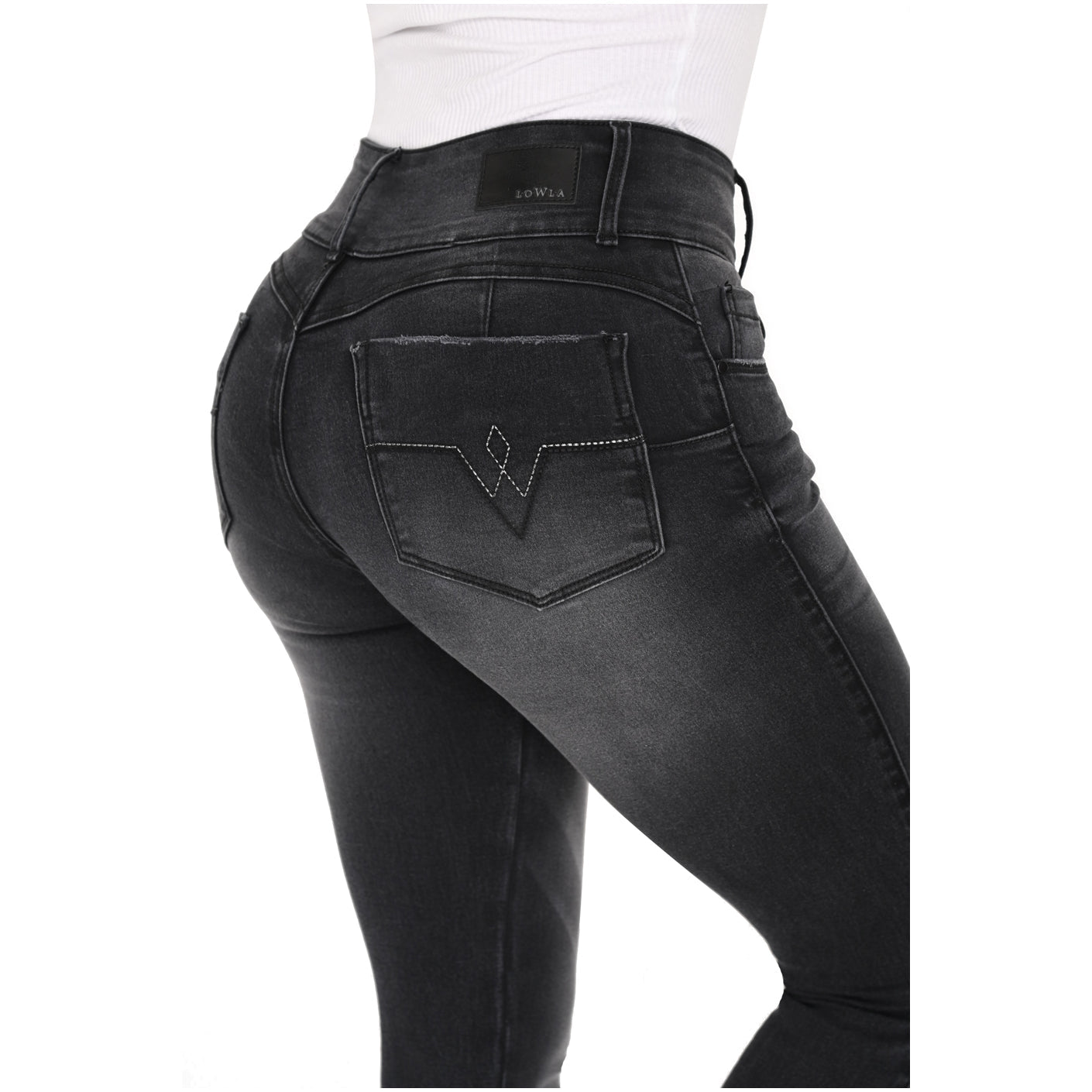 Lowla 212141 | Colombian High Rise Bum Lift Ripped Skinny Prewash Jeans for Women