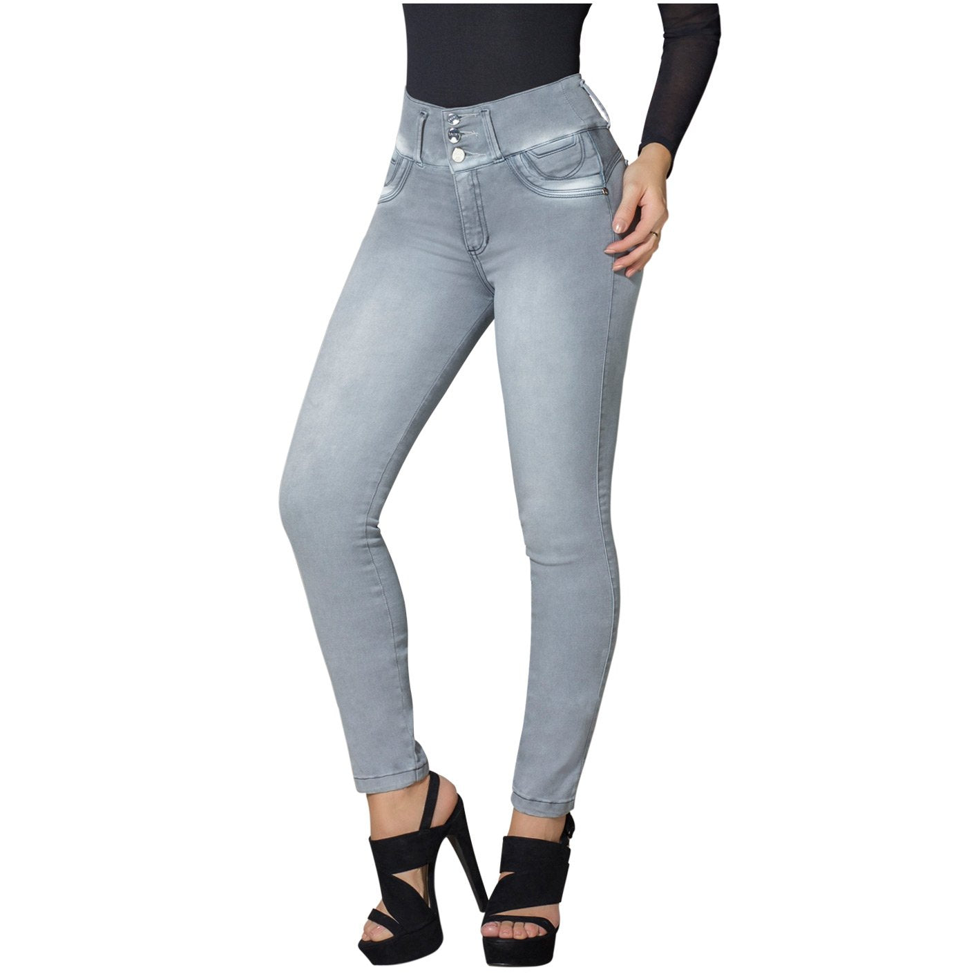 DRAXY 1316 Colombian Skinny Washed-out Butt Lifter Jeans