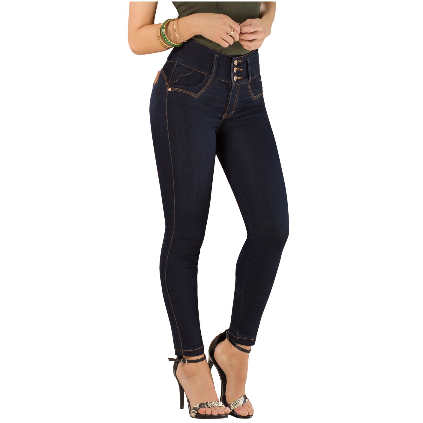 DRAXY 1329 Colombian Mid Rise Skinny Jeans