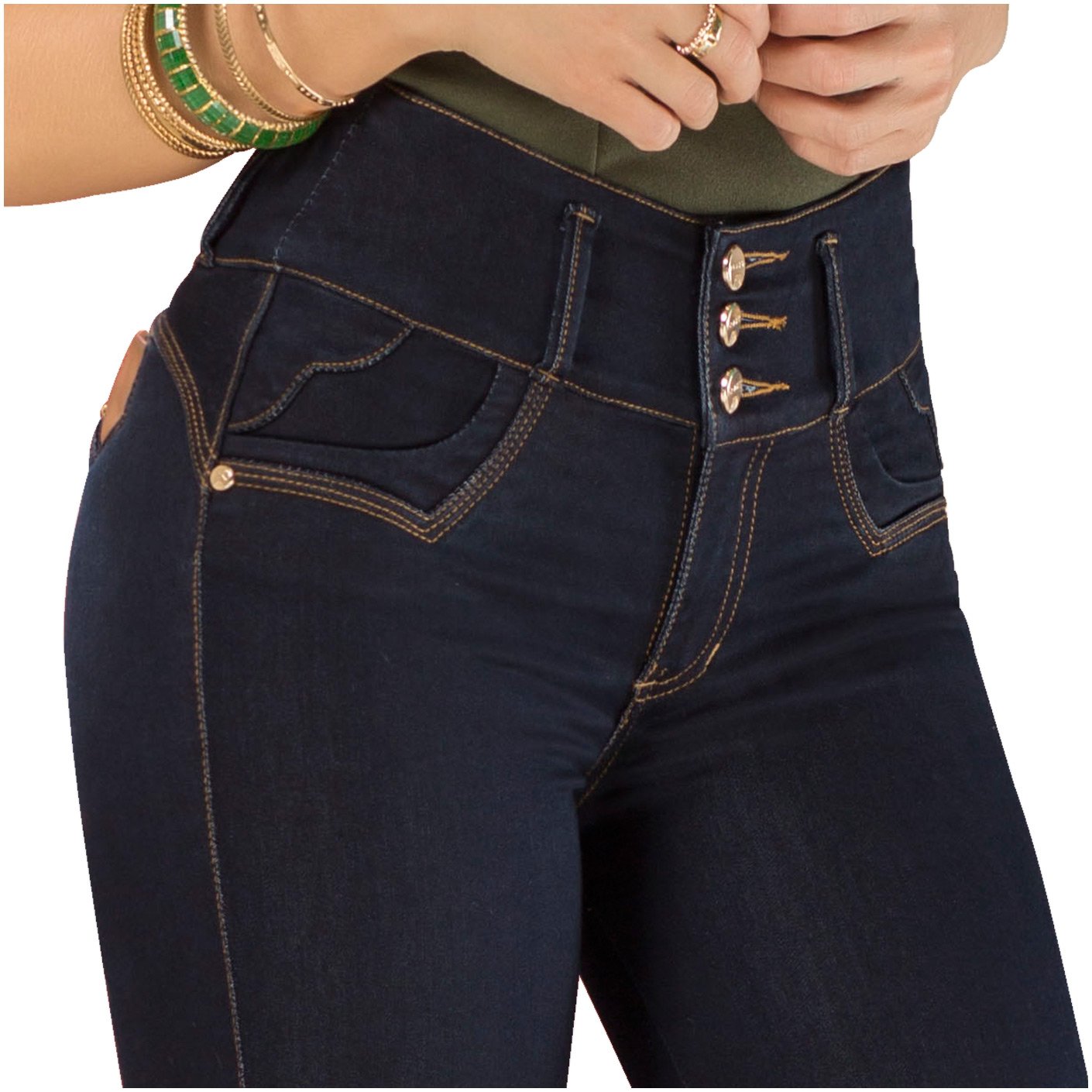 DRAXY 1329 Colombian Mid Rise Skinny Jeans