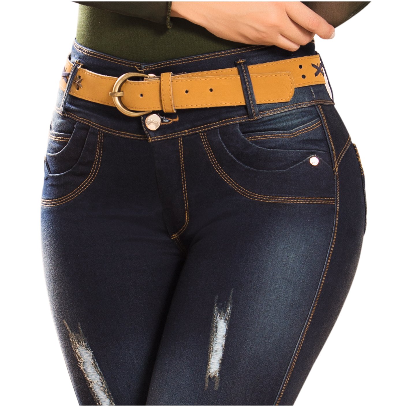 DRAXY 1344 Colombian Mid Rise Skinny Jeans