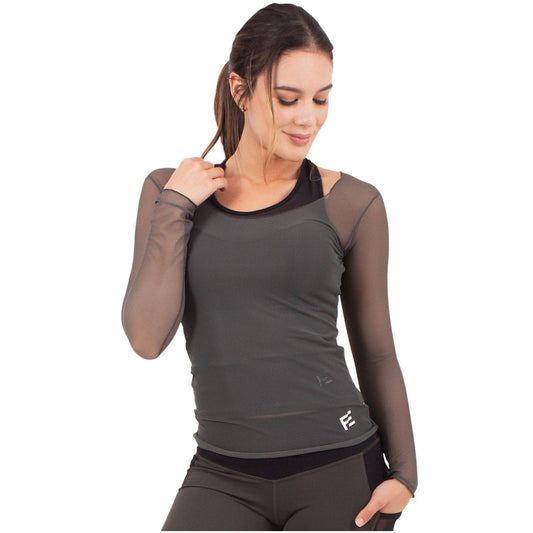 FLEXMEE 934000 | Marble Sports See-Through Shirt For Women | Lycra
