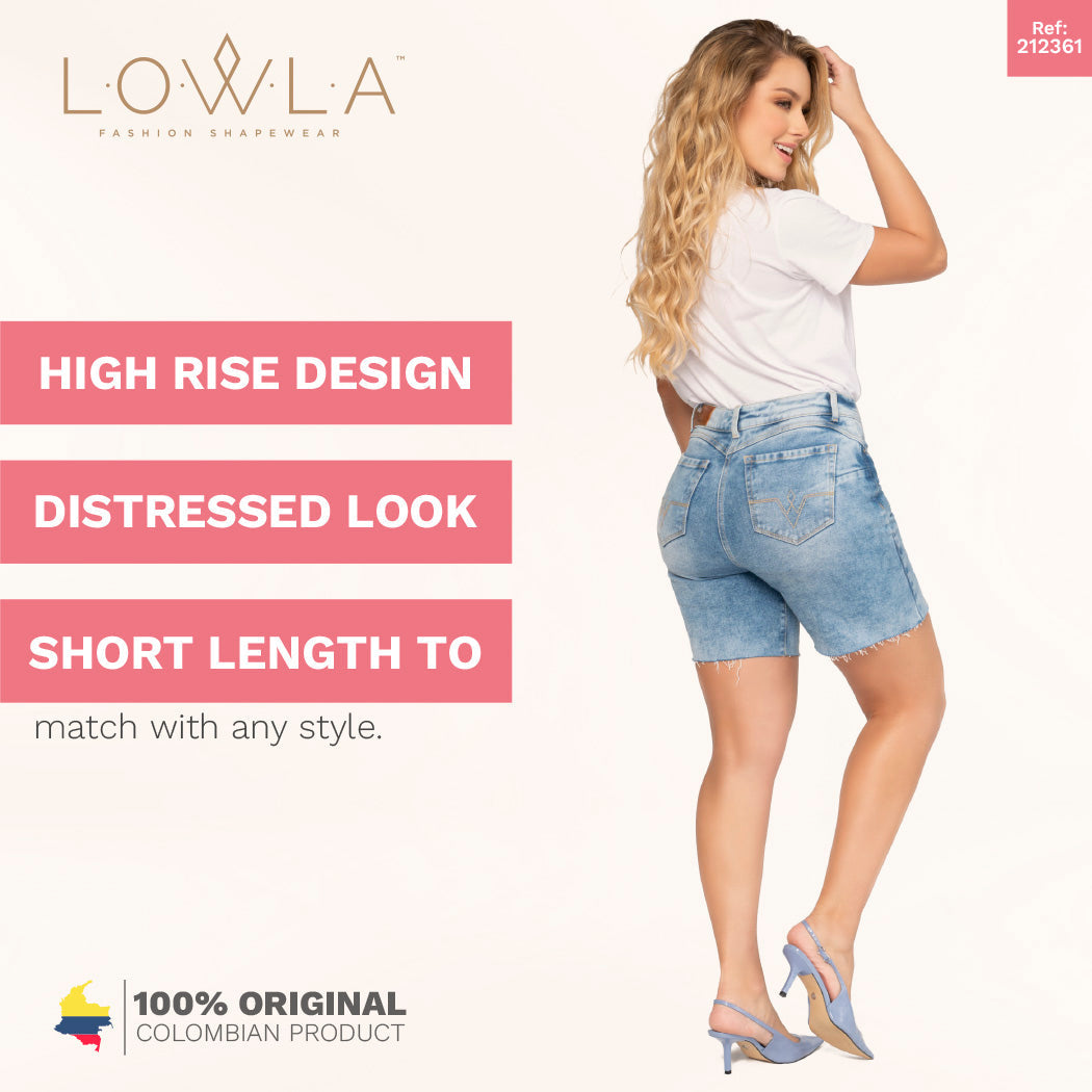 Butt Lifter High Waisted Shorts Denim Distressed Jeans for Women Lowla 232361