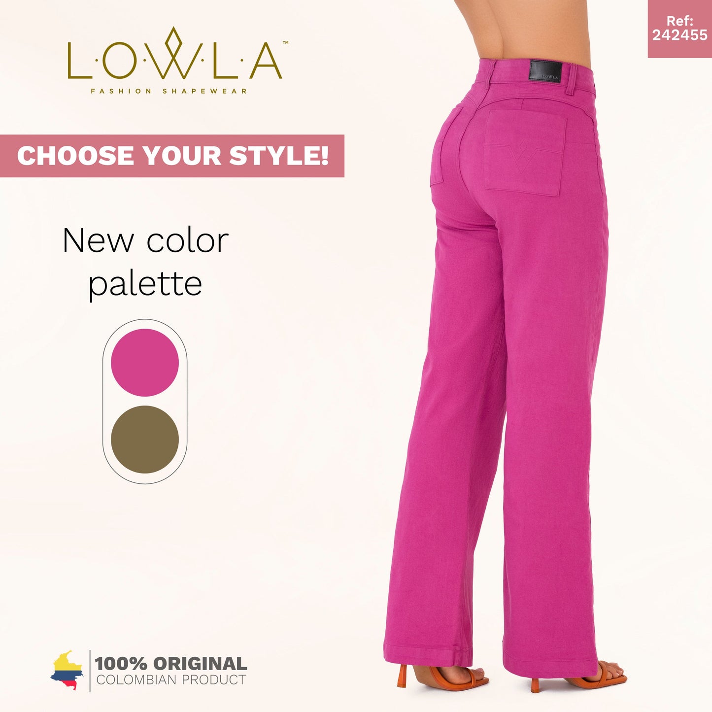 High Waisted White Straight Leg jeans for Women Lowla 242455