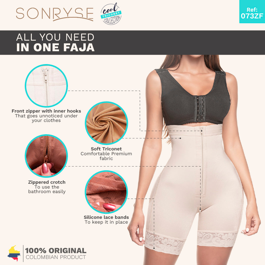 Fajas SONRYSE TR73ZF | High Rise Butt Lifting Shapewear Shorts for Women | Daily Use | Triconet