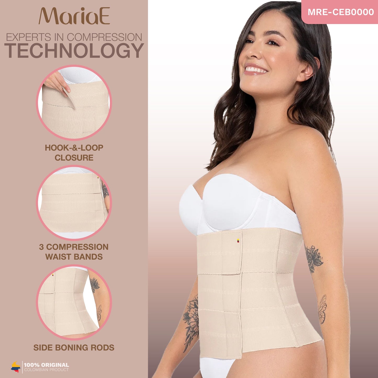 MARIAE CEB0000 Post Surgery Waist Cincher Stage 1 Faja Colombiana Medium Control