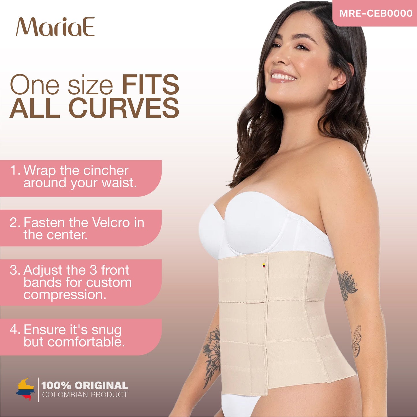 MARIAE CEB0000 Post Surgery Waist Cincher Stage 1 Faja Colombiana Medium Control