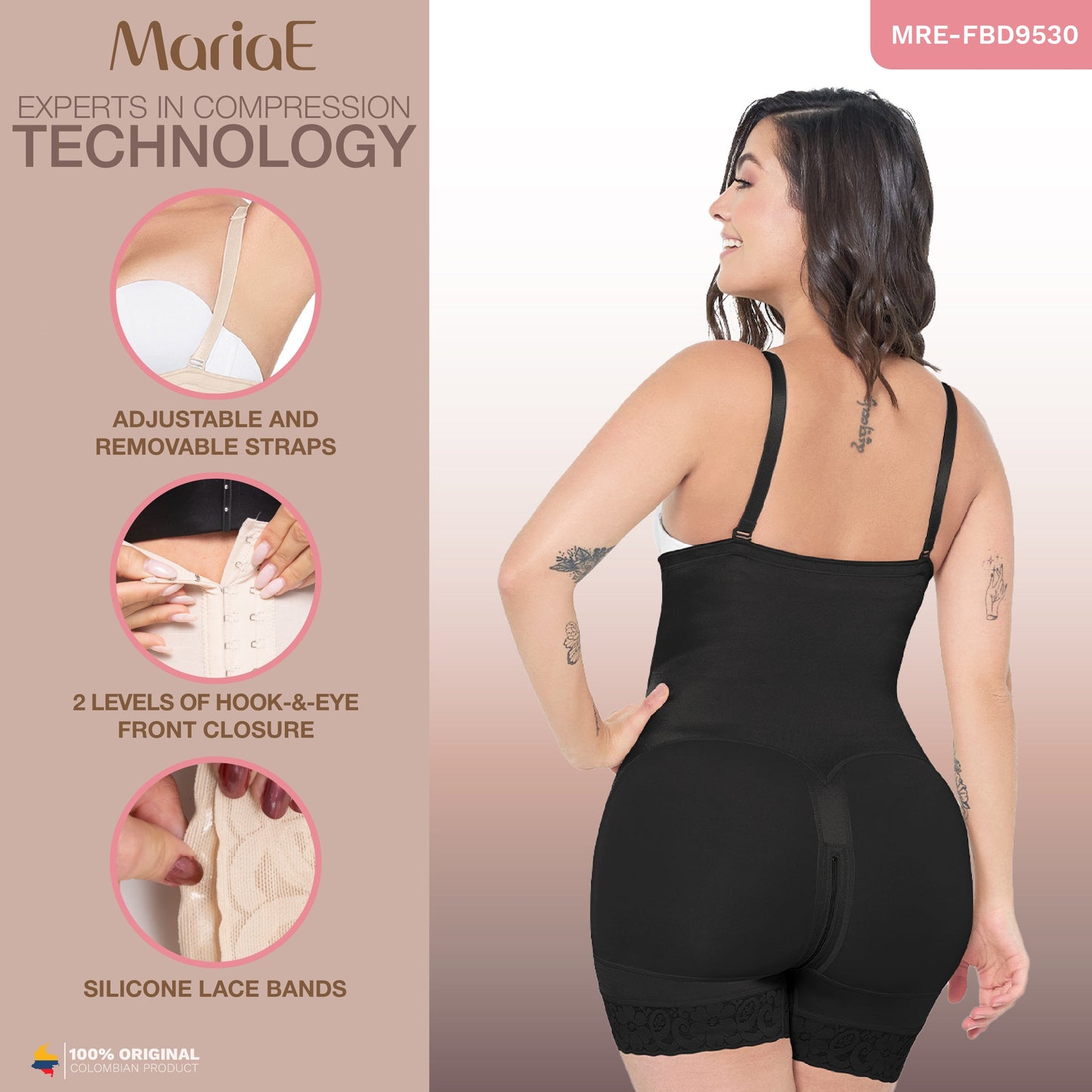 MARIAE FBD9530 Stage 2 Faja Colombiana Postparto After Tummy Tuck Mid Thigh & Open Bust