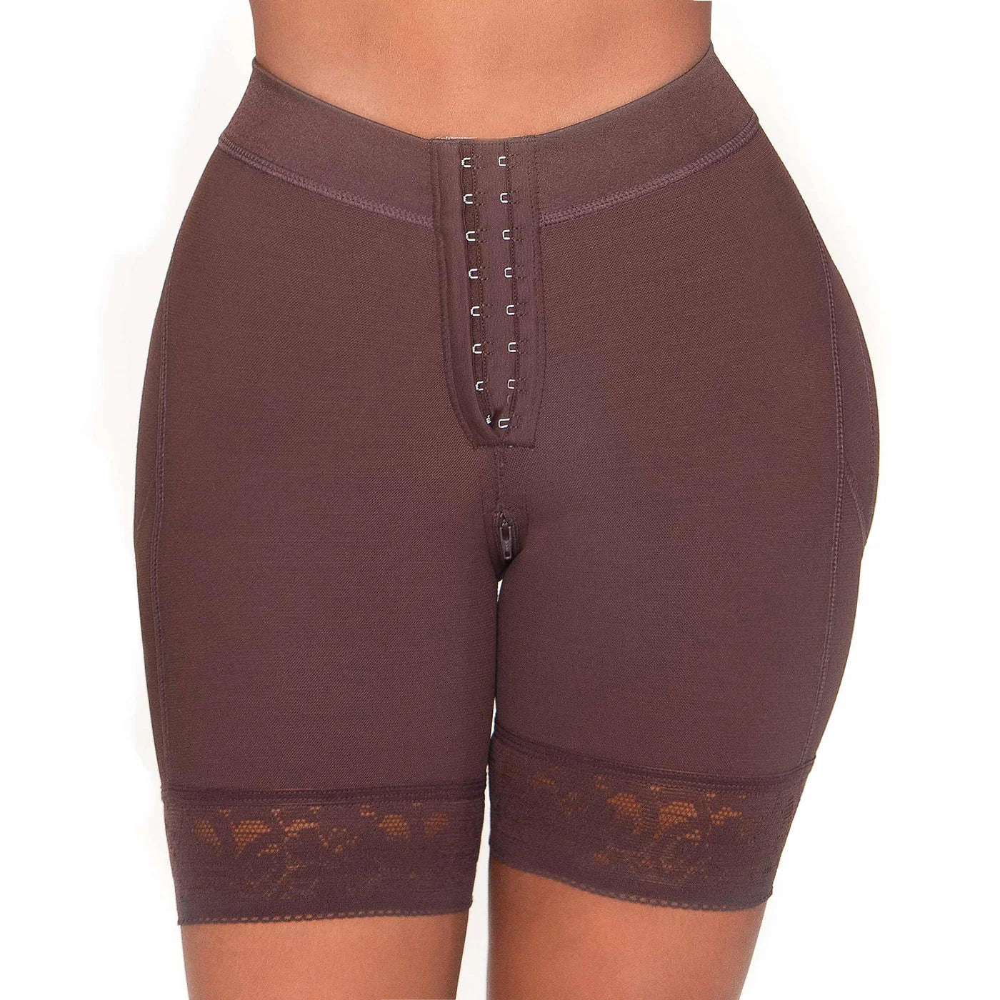MARIAE SPD0530 Fajas Colombianas Low Rise Shapewear Shorts with Zippered Crotch High Compression