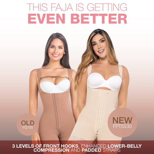 MARIAE FPT5530 Stage 2 Faja Colombiana Post Surgery High Compression Garment Mid Thigh & Open Bust w/ Wide Straps | FQ105