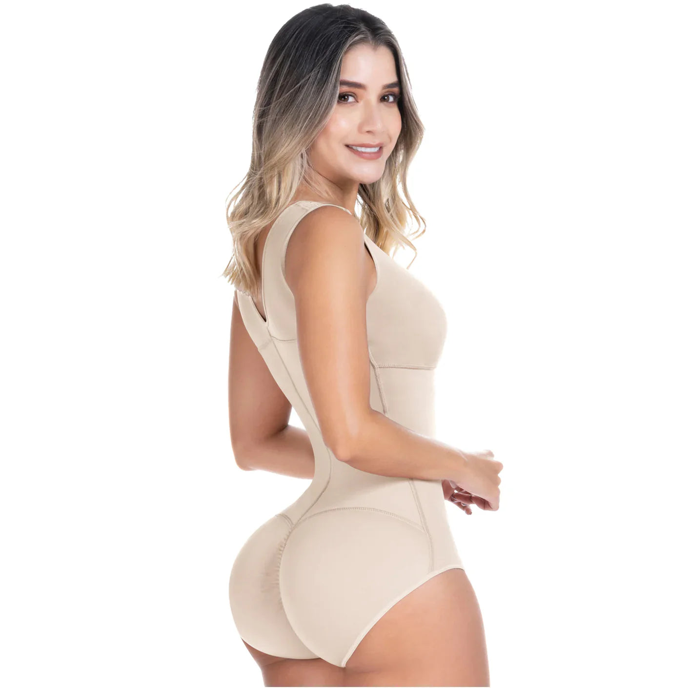 Fajas Sonryse 056BF | Colombian Postpartum Shapewear Bodysuit with Built-in Bra