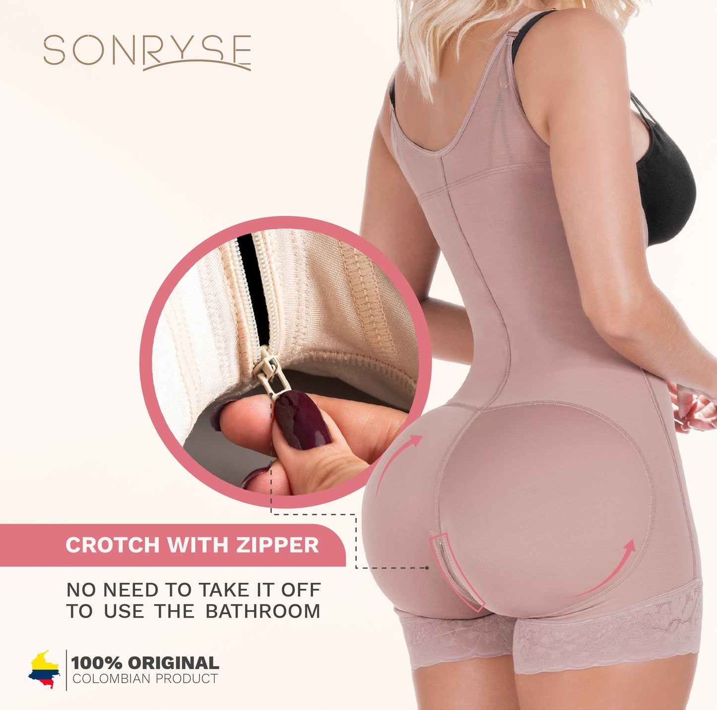 Fajas Sonryse 084 | Postpartum Colombian Girdle with Bra | Stage 2 Post Surgery Body Shaper