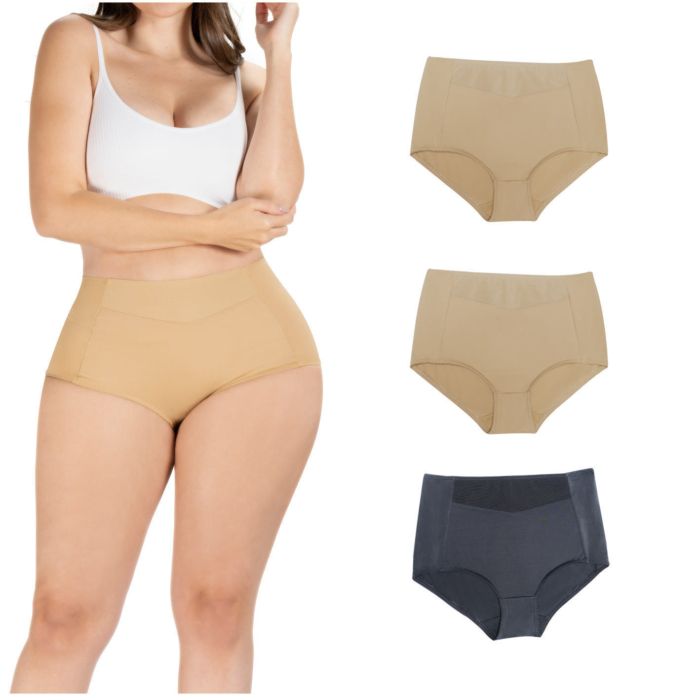 Daily Use Under Wear 3-Pack Seamless Slim Panties Shapewear High Waist Sonryse SP645NC