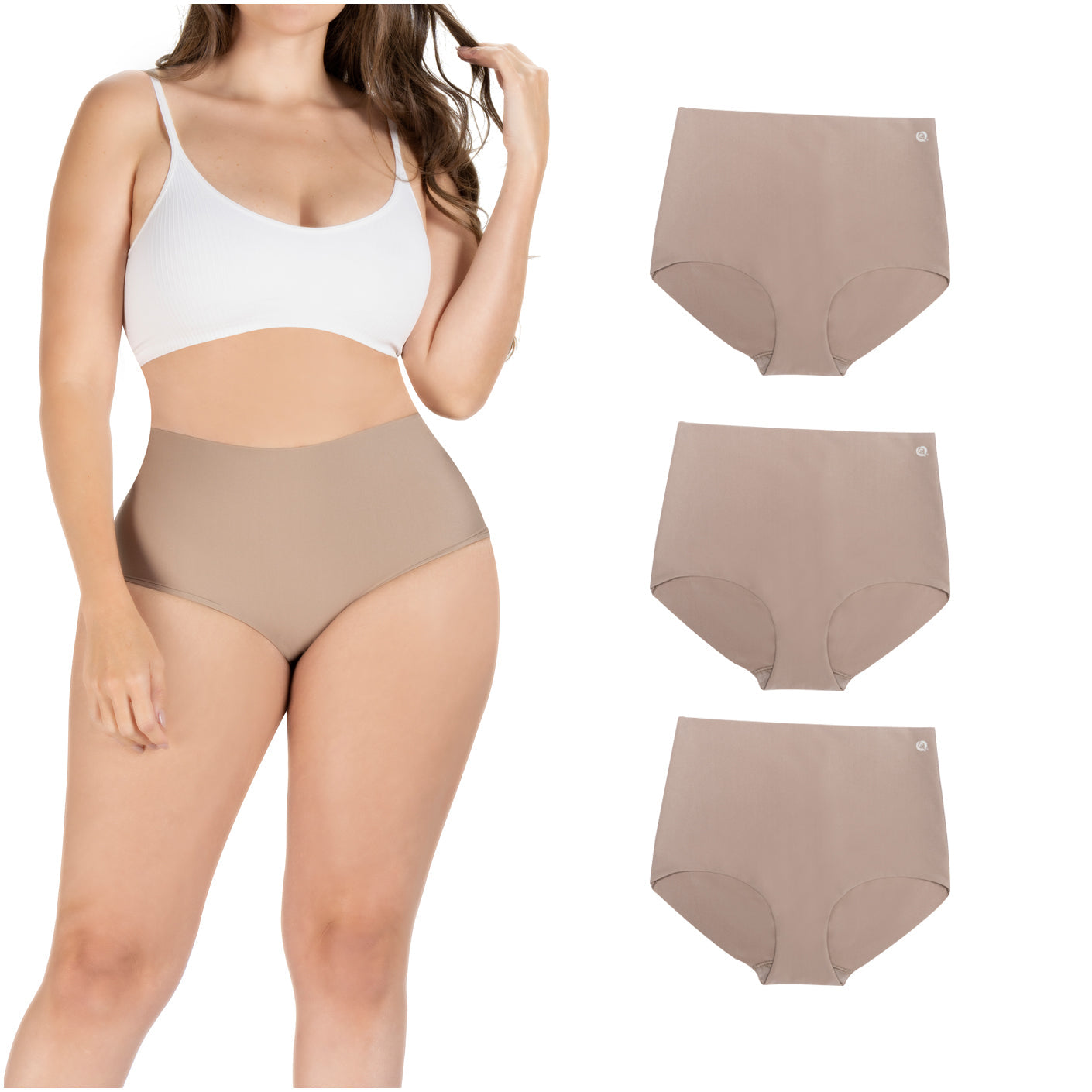 Daily Use Under Wear 3-Pack Tummy Control Mid Rise Shapewear Seamless Shaping Panties Sonryse SP620NC