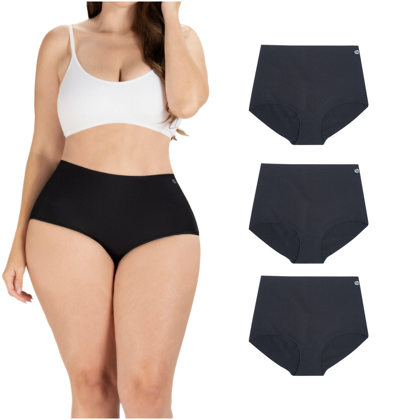 Daily Use Under Wear 3-Pack Tummy Control Mid Rise Shapewear Seamless Shaping Panties Sonryse SP620NC