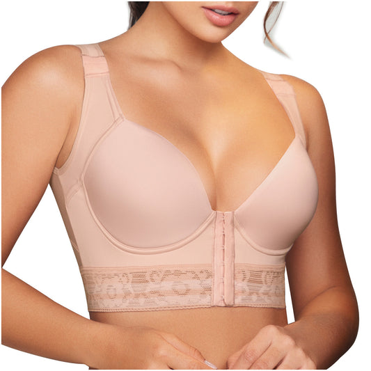 Daily Use Bra extra coverage under the arms and back & 6 front hooks Sonryse C902