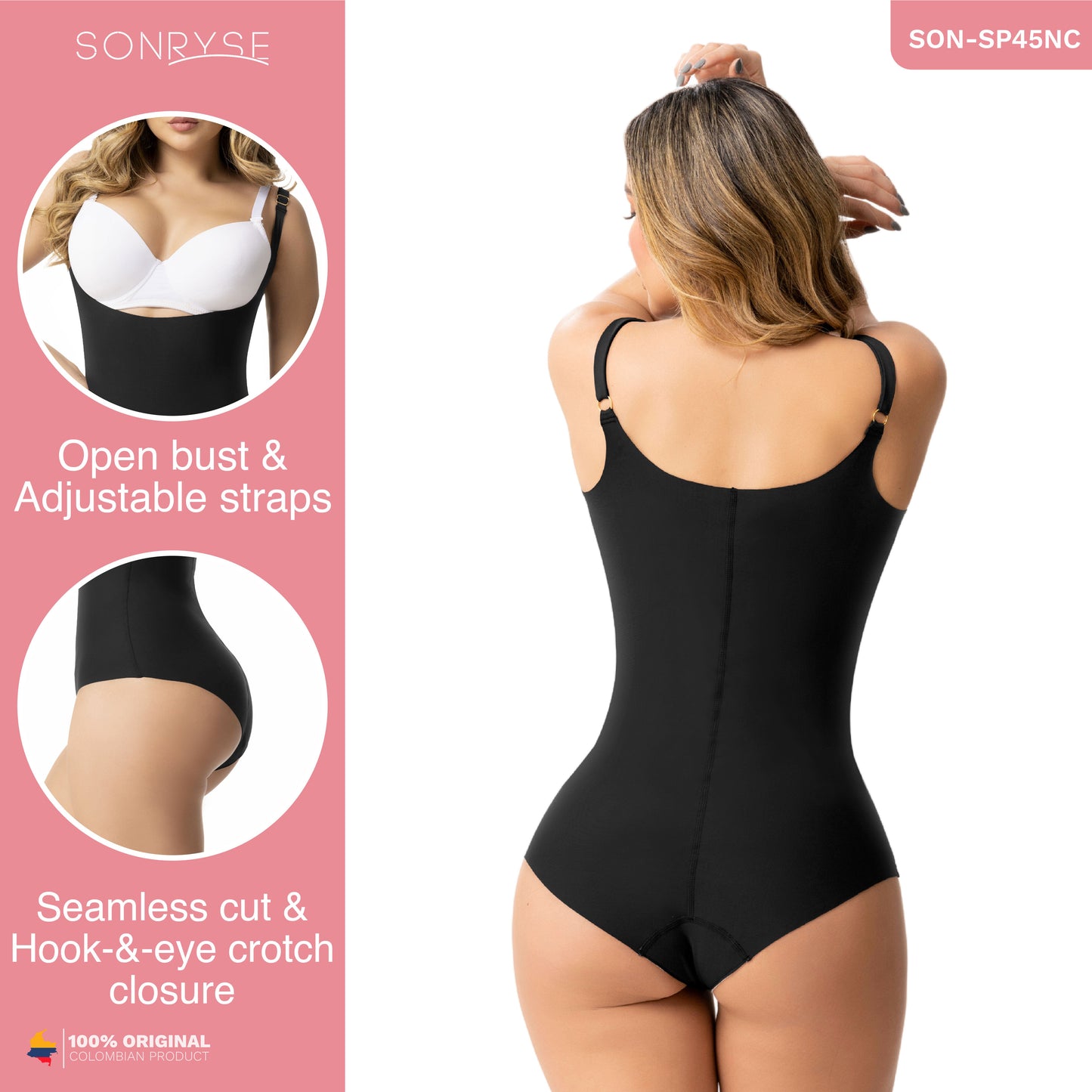 Sonryse SP45NC Tummy Control Panty Shapewear Open Bust Bodysuit