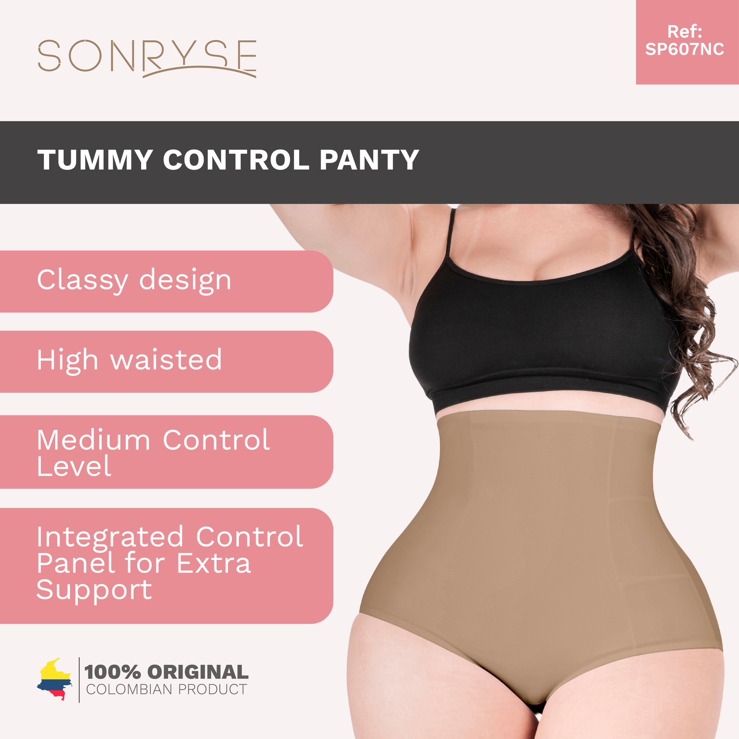 Daily Use Under Wear 2-Pack Tummy Control High-Waist Shapewear & Seamless Panties Sonryse SP607NC