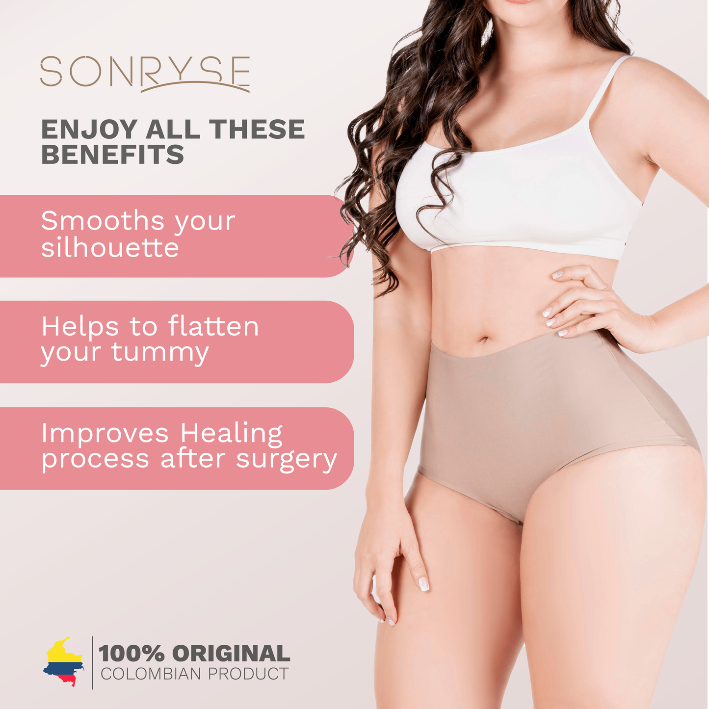 Daily Use Under Wear 3-Pack Tummy Control Mid Rise Shapewear Seamless Shaping Panties Sonryse SP620NC
