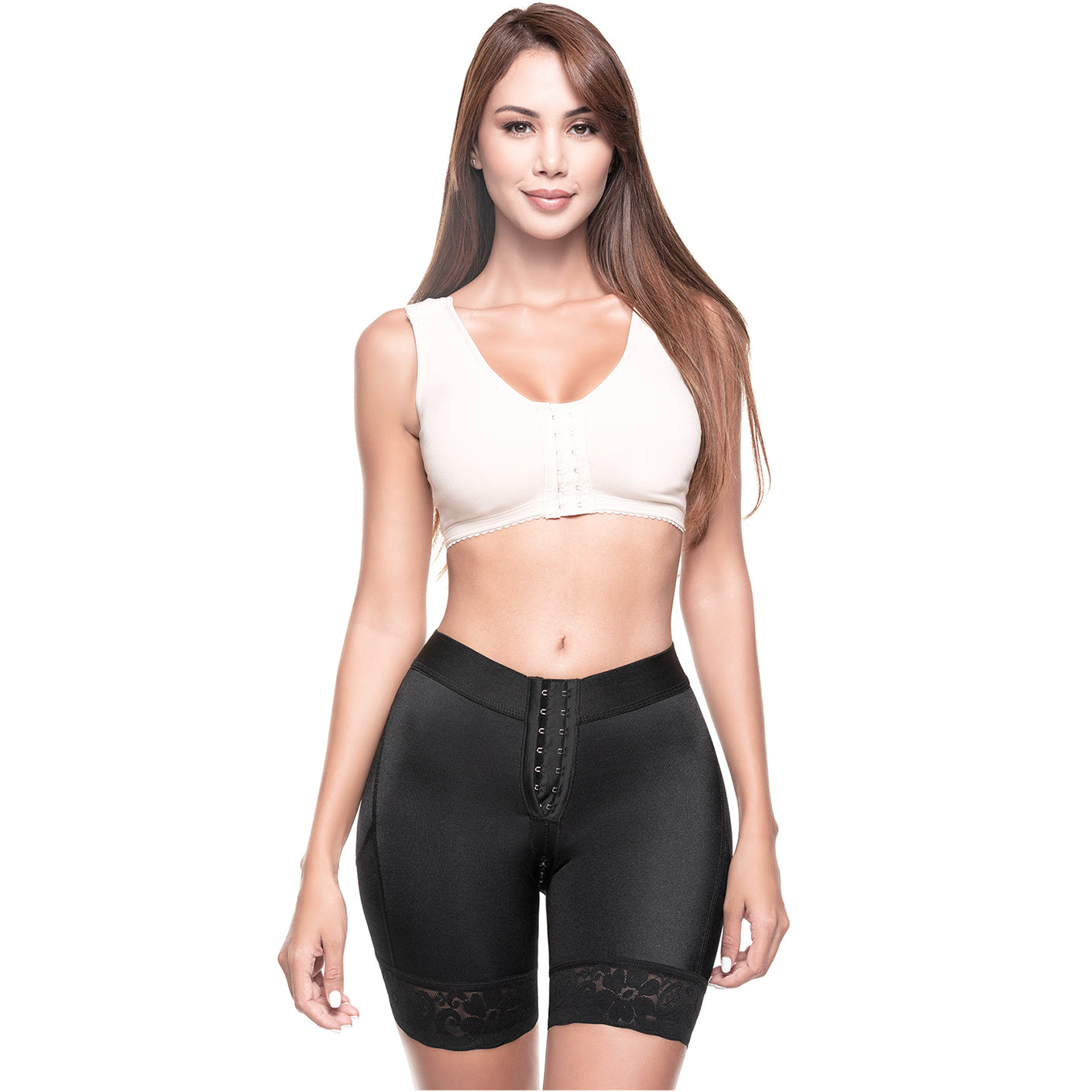 Fajas SONRYSE TR71BF | High Waisted Colombian Shaper Shorts for Women | Mid-Length Daily Use | Triconet