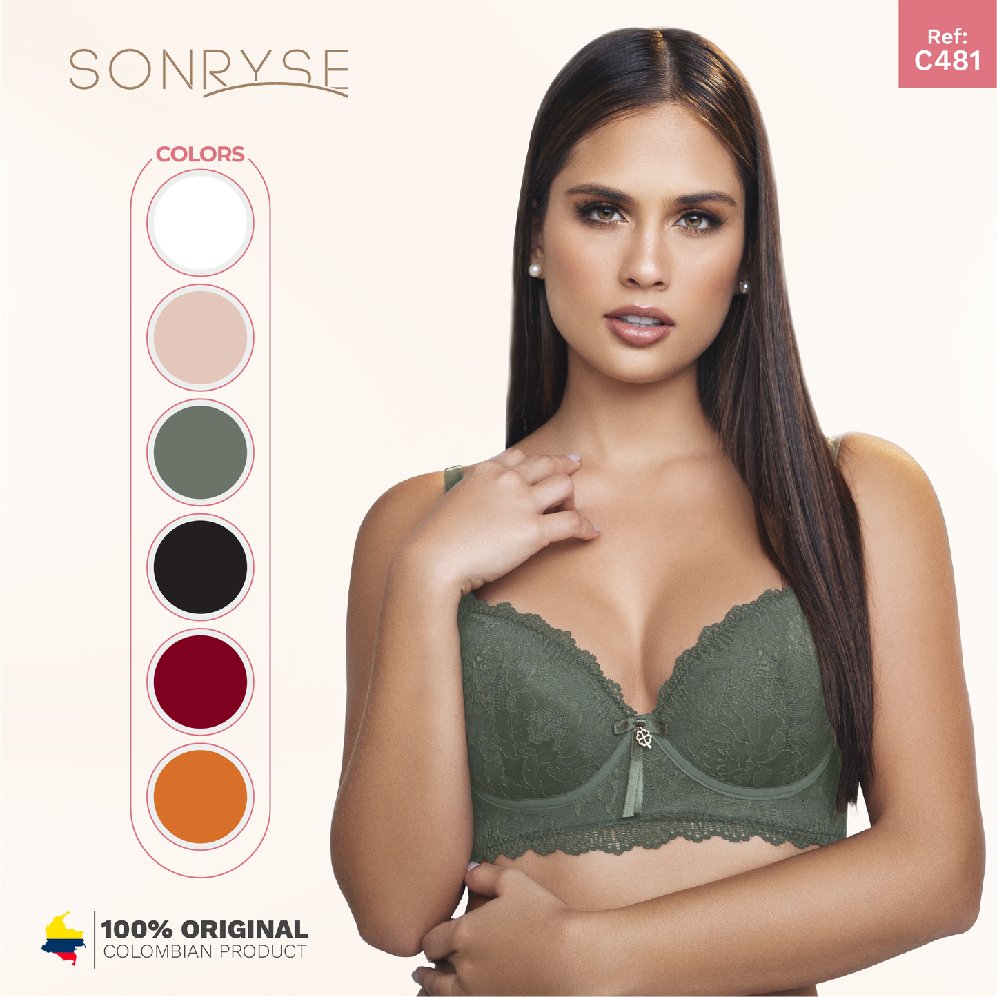 Daily Use Bra Removable strap, Breathable whole cup & Side bones back Sonryse C481