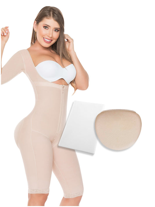 Be Shapy | Salome 0525 Postperative Colombian Fajas + Liposuction Board | Shapewear after Surgery with Sleeves