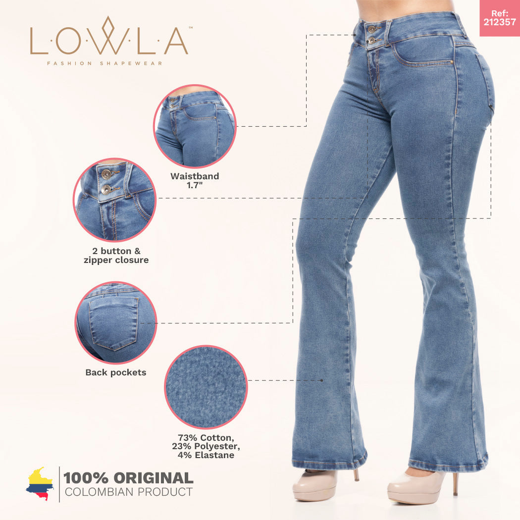 LOWLA 212357 | Regular Rise Butt Lift Flare Colombian Jeans with Removable Pads