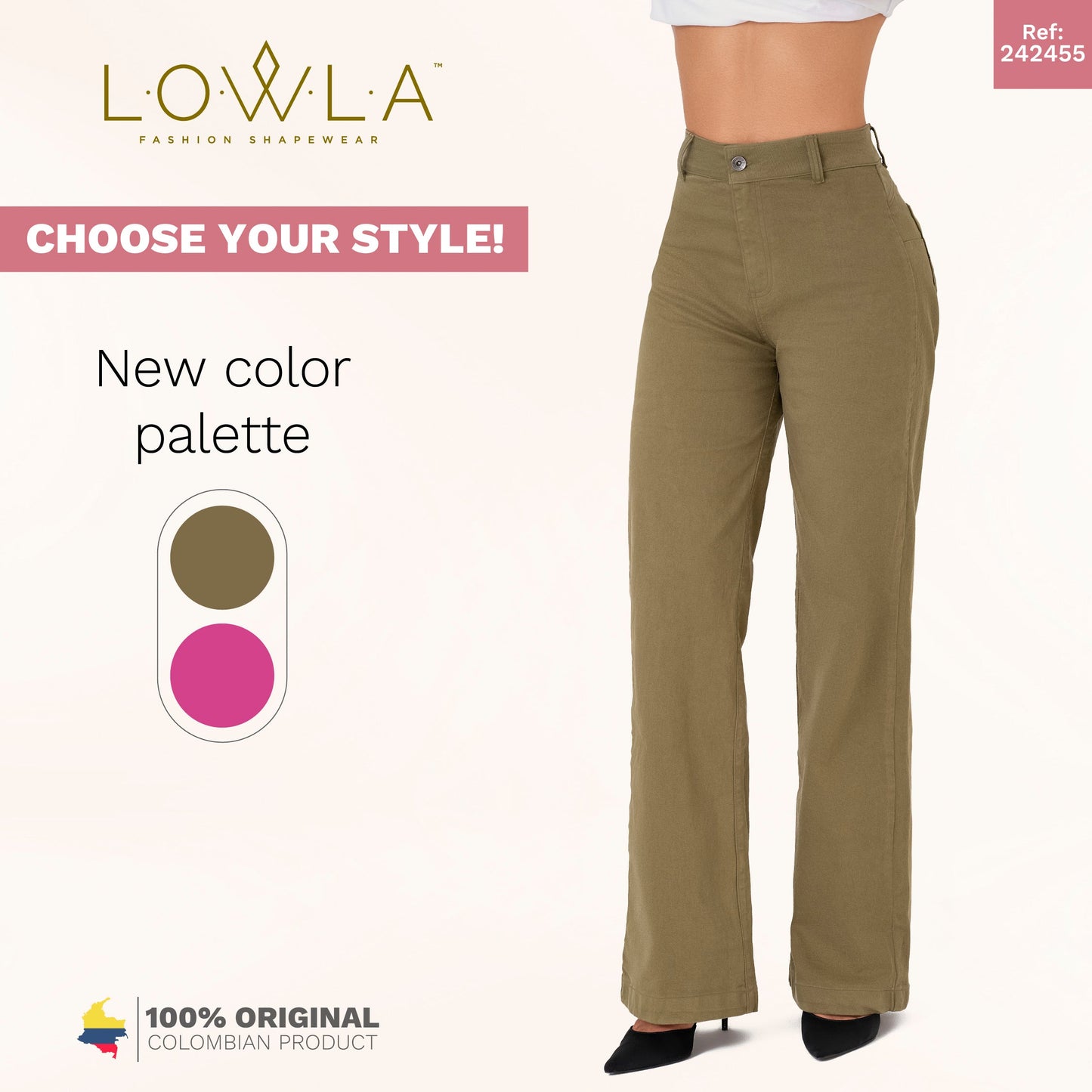 High Waisted White Straight Leg jeans for Women Lowla 242455