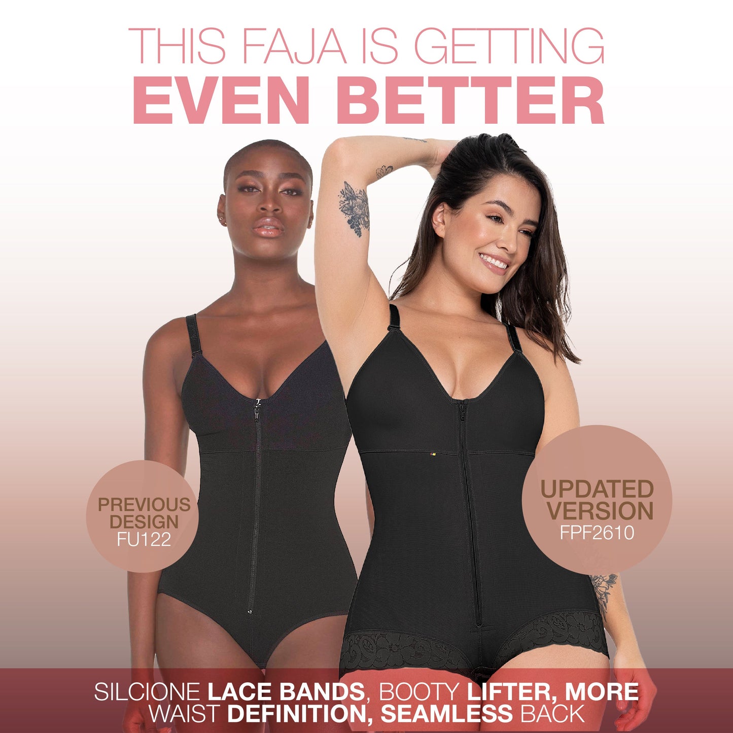 MARIAE FPF2610 Faja Colombiana Pospartum & Daily Use Hiphugger Shapewear Bodysuit with Built-Bra